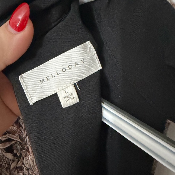 MELLODAY Black and Pink Paisley Long Sleeve Dress - Picture 5 of 5